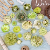 绿色系仿真花朵装 假花汉服头饰古风发饰diy簪花材料包婚庆装 饰