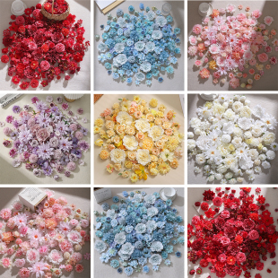 混搭仿真花混色花朵花头 饰配件 DIY手工材料汉服古风簪花环头饰装