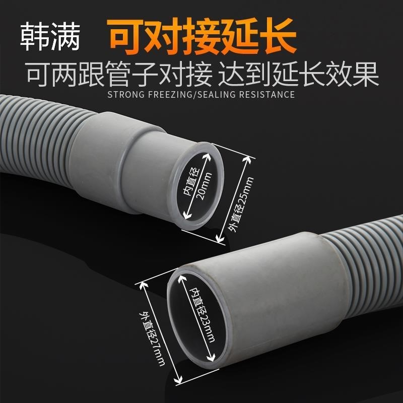 现货速发适用于滚筒洗衣机排水管延长管细管20mm小口径下水软管加