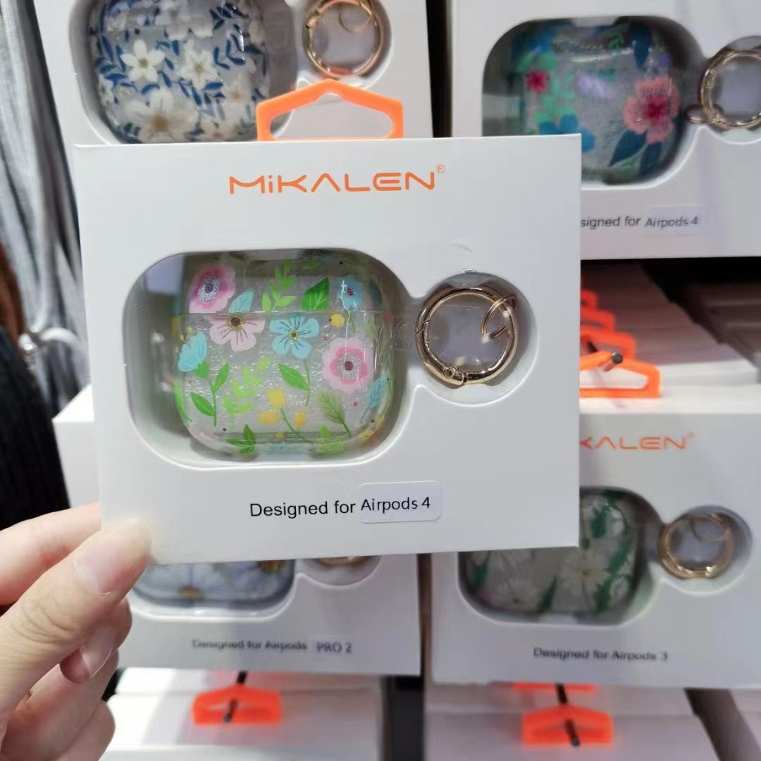 米卡伦mikalen适用于苹果AirPods 4耳机保护套花海Pro2花朵耳机壳小红书3代女款蓝牙全包防摔保护套