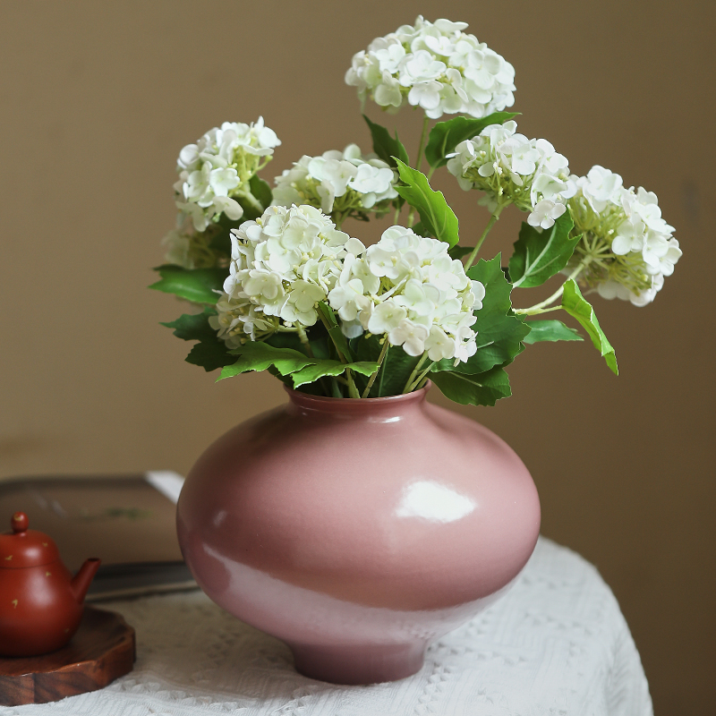 陶美集现代简约居家装饰陶瓷花瓶 艺术客厅插花摆件插鲜花花器