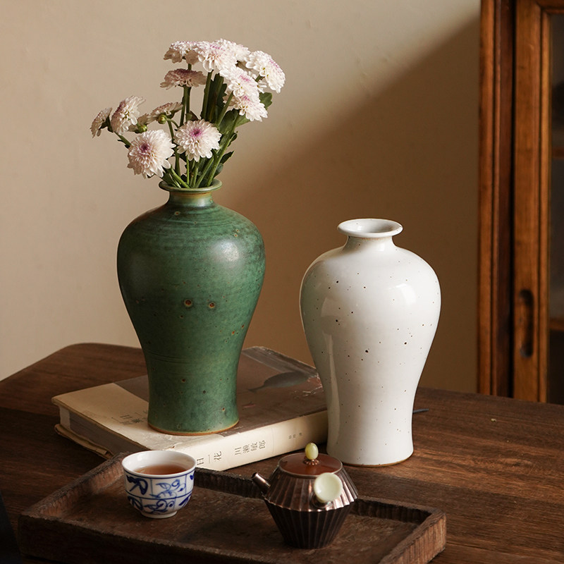 复古陶瓷景德镇手工拉坯花瓶