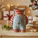 圣诞节装 饰陶瓷花瓶水培鲜花手绘创意花器复古客厅玄关桌面小摆件