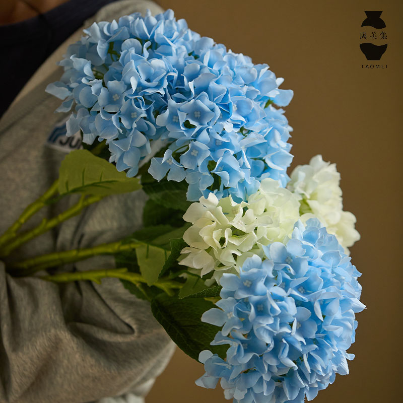 大号蓝色绣球花花瓶插花仿真花客厅花卉高档装饰花艺花束假花摆件,家居饰品,仿真花/假花,淘宝优惠券,粉丝福利购,淘宝优惠卷