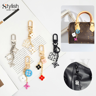 适用LV挂件speedy20挂饰speedy25包包配饰老花五花挂链延长链配件