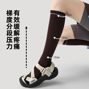 文艺复兴袜子健身肌能压缩袜跑步骑行小腿袜专业运动减震毛巾底袜