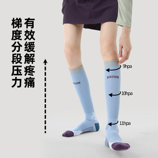 文艺复兴专业毛圈减震压缩袜登山袜子女跳绳运动袜瑜伽跑步小腿袜