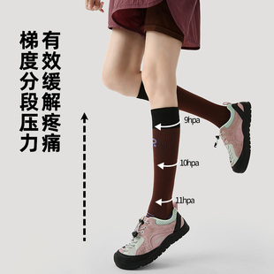 文艺复兴袜子春秋吸汗显瘦透气长筒袜户外跑步运动压力小腿袜百搭