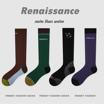 Renaissance袜子女瑜伽普拉提袜专业压力运动健身跑步压缩小腿袜