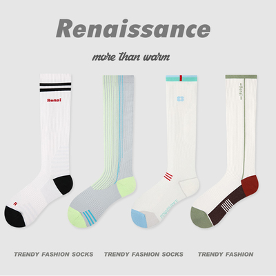 Renaissance压力运动袜马拉松健身瑜伽瘦腿袜跑步肌能网球小腿袜