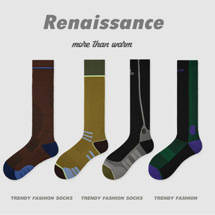 Renaissance瑜伽肌能压缩袜吸汗排湿运动袜跑步跳绳美腿显瘦长袜