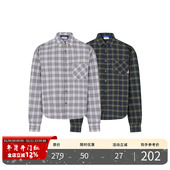 PMET 流苏格纹衬衫 复古廓形衬衣潮牌春夏休闲百搭撞色格子上衣