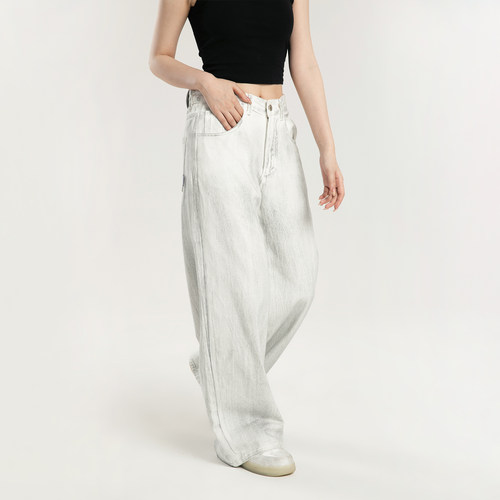 PMET冬季水洗擦色牛仔裤