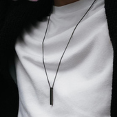 classic Steel Rectangle Necklace hot Stainless Pendant men