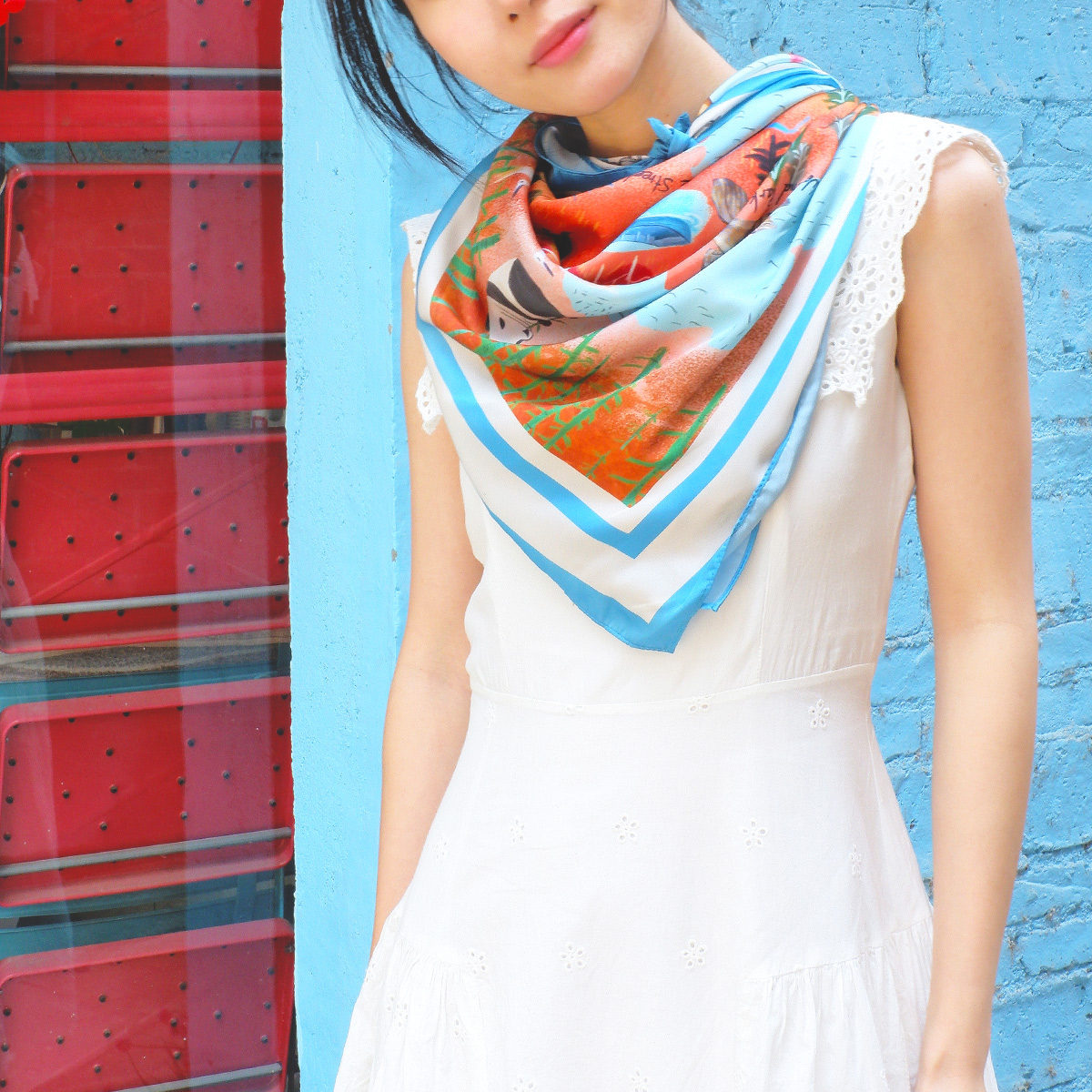 【Stephy】【大丝巾精美礼盒】香港手信\香港山屿海大丝巾连丝巾