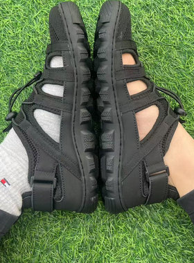 夏季4E宽楦赤足轻便薄底多功能健身办公开车运动凉鞋男女