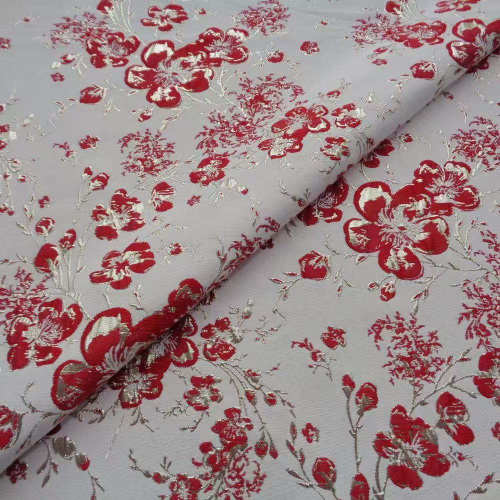 新款新中式布料色织金丝小梅花