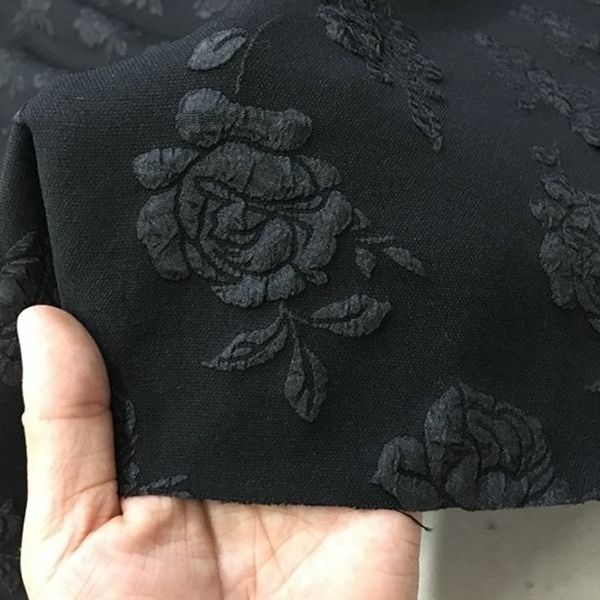 立体提花浮雕弹力布料抗皱汉服