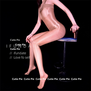 ifundate：舍宾吊带抹胸全身油亮性感紧身连体黑丝吊带连身丝袜白