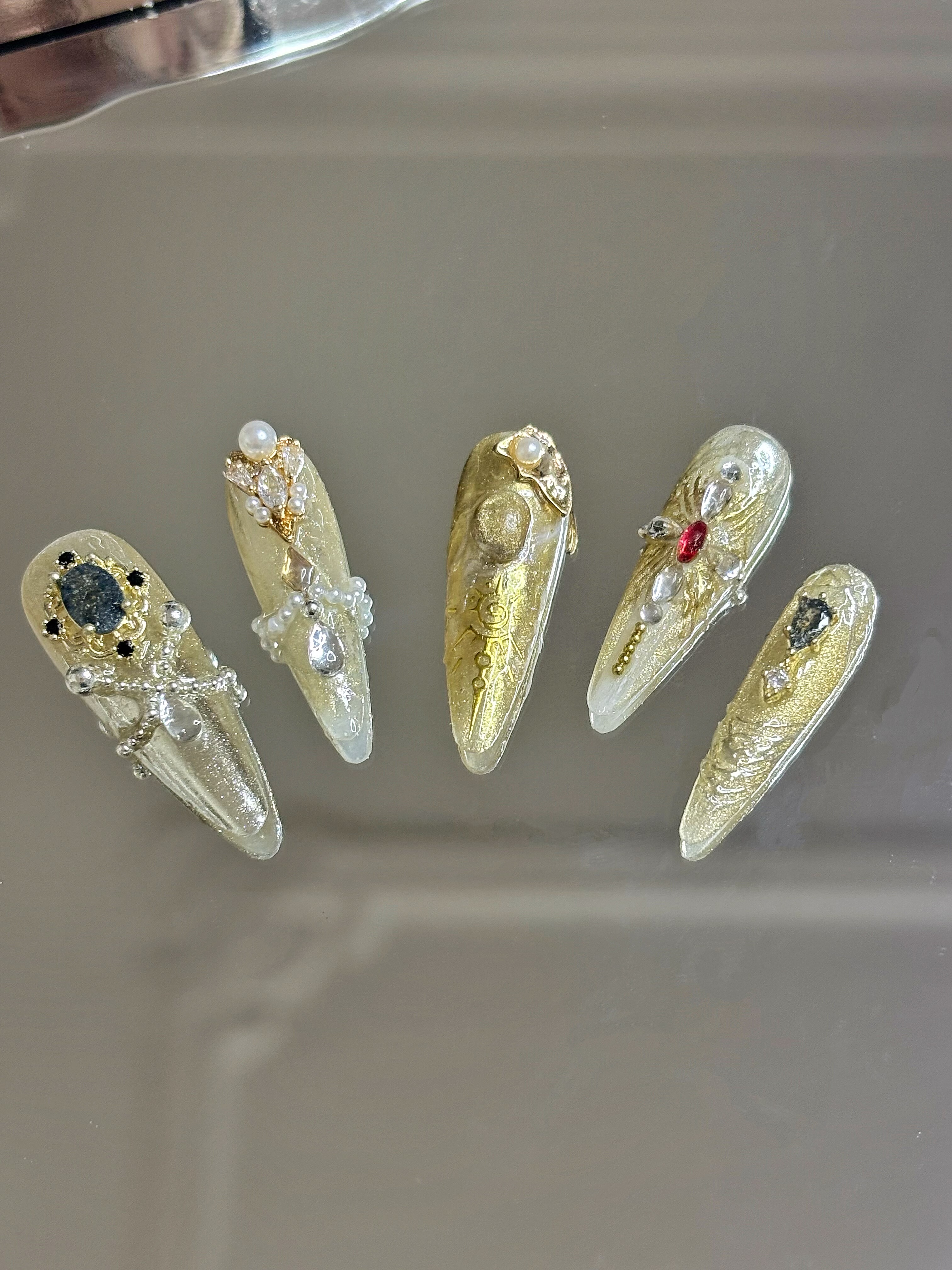 圣光系列鎏金之耀 山黛序原创手工穿戴甲高级感圣光神域巴洛克风