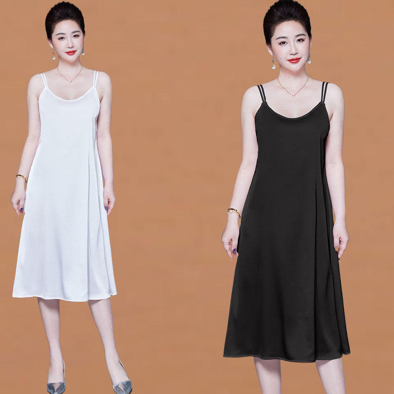 真丝吊带连衣裙女内搭夏季2026新款中长款桑蚕丝妈妈装打底背心裙