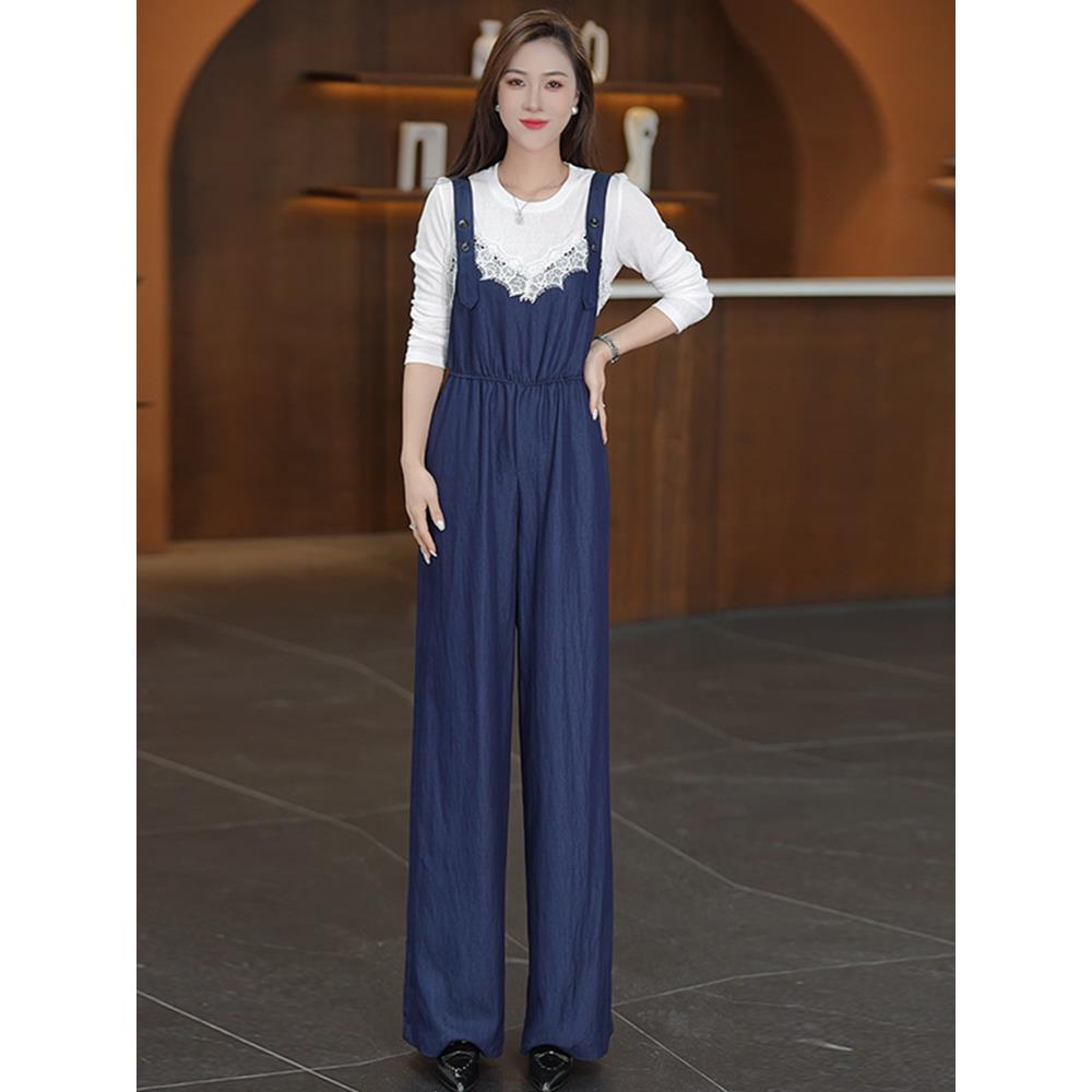 MONLOUVE时尚套装女2025新款春秋装洋气减龄显瘦长袖上衣阔腿裤两