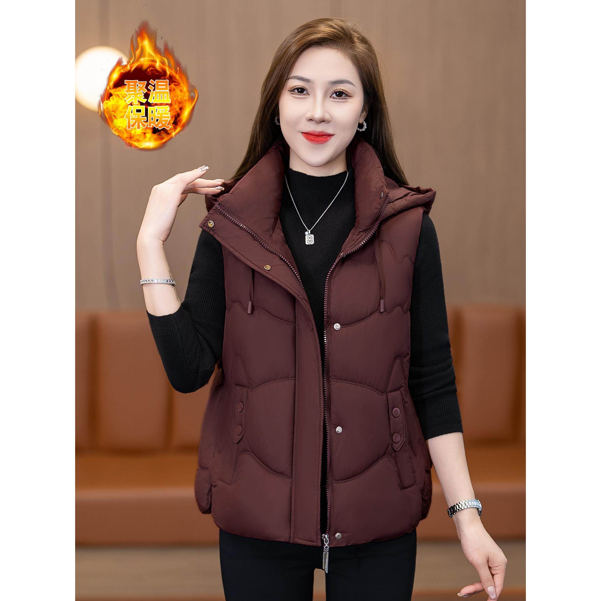 MONLOUVE冬装羽绒马甲2025新款今年流行时尚坎肩外穿洋气爆款女装