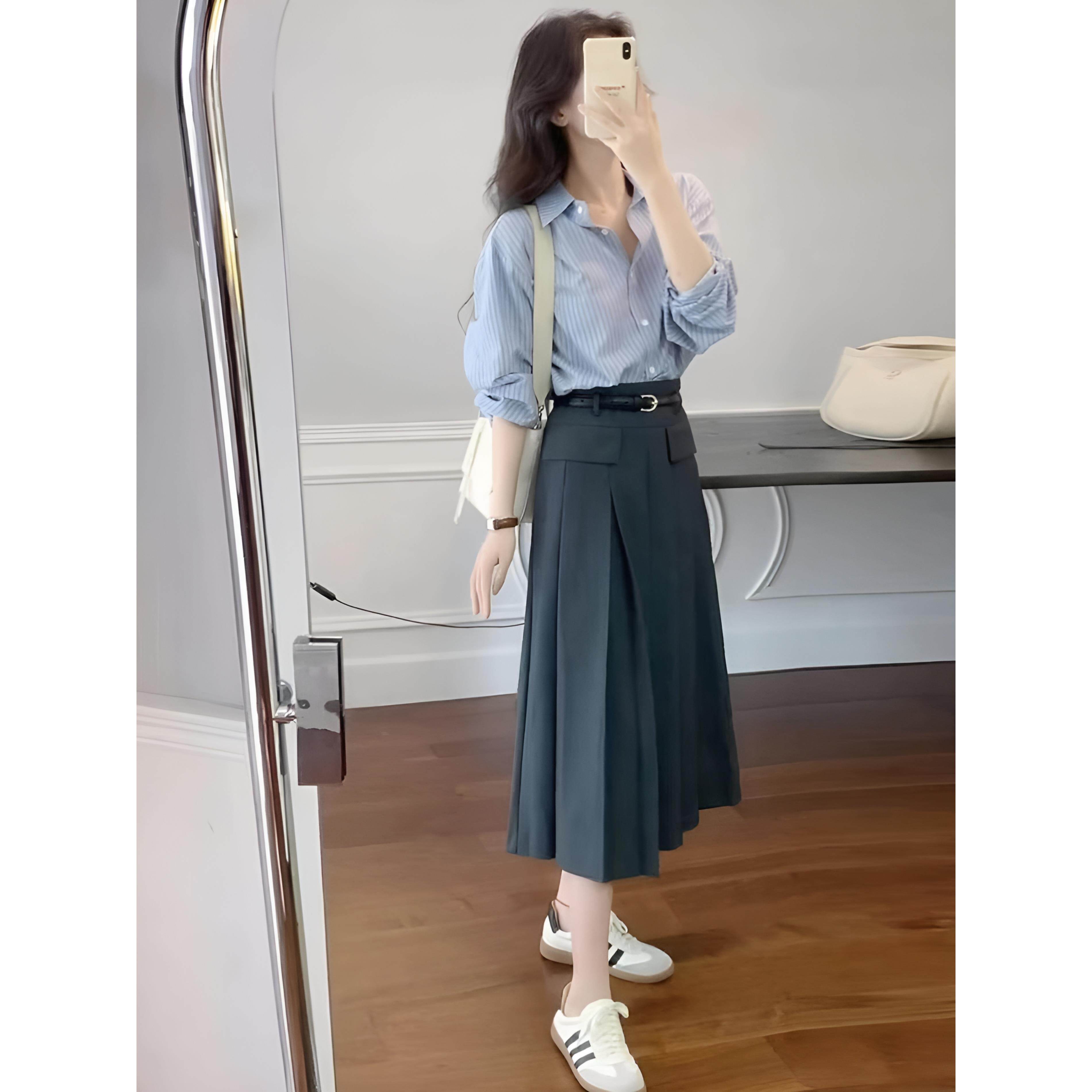 MONLOUVE2025年新款时尚简约显瘦气质高级感穿搭一整套休闲衬衫半