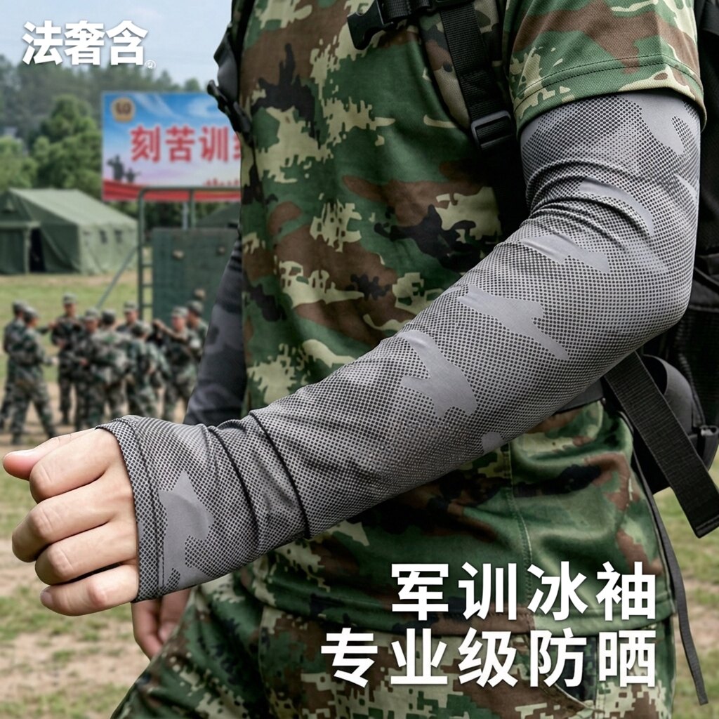 军训防晒袖套冰袖冰丝凉感超长款