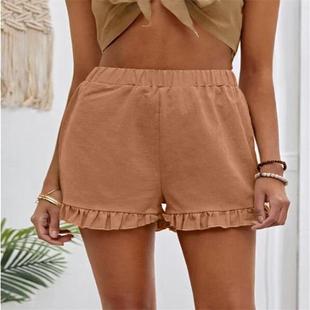 and casual straight high pants waist cotton linen loose
