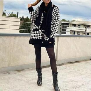 neck cardigan knitted womens loose coat