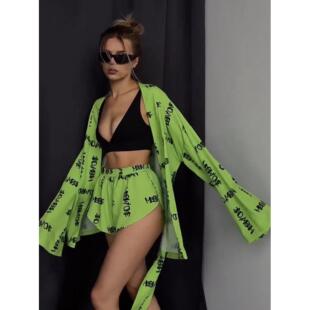 vintage women pajamas long loose casual martheqiqi print