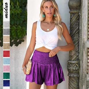 Elastic Shorts Loose Drape Waist Sports Casual Womens