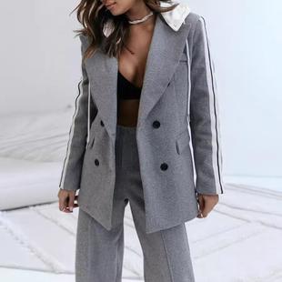 loose suit INS casual fashion breasted Double pocket