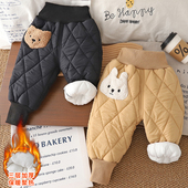 儿童冬装 加绒裤 子女三层加厚冬季 宝宝高腰棉裤 男童冬款 卡通外穿潮