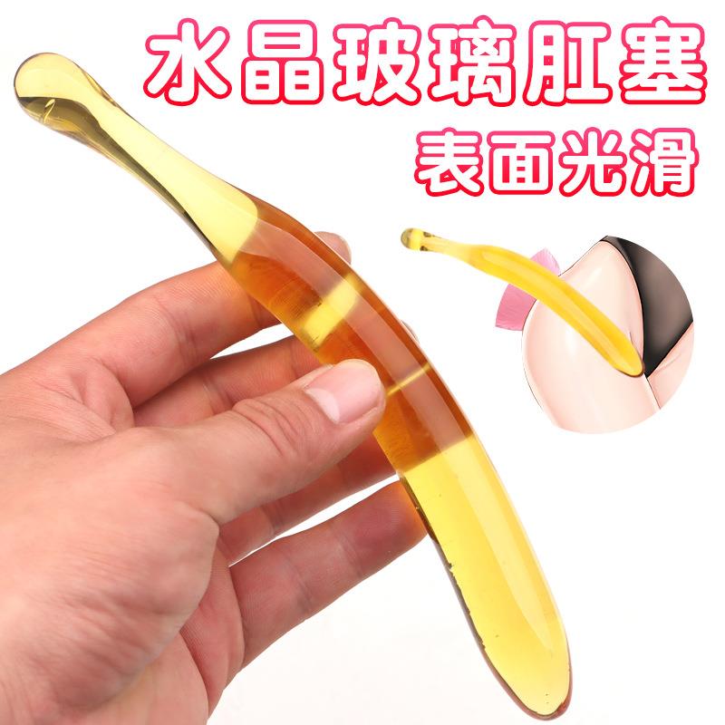 Glass-made femalemasturbation toy fake phallus adult product