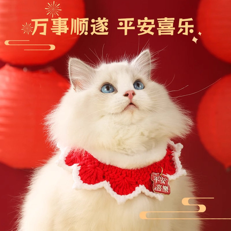 猫咪项圈新年装扮围脖子
