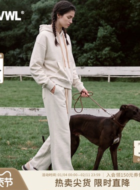 【田嘉瑞同款】VWL弯刀运动套装宽松卫裤卫衣男女抽绳加绒香蕉裤