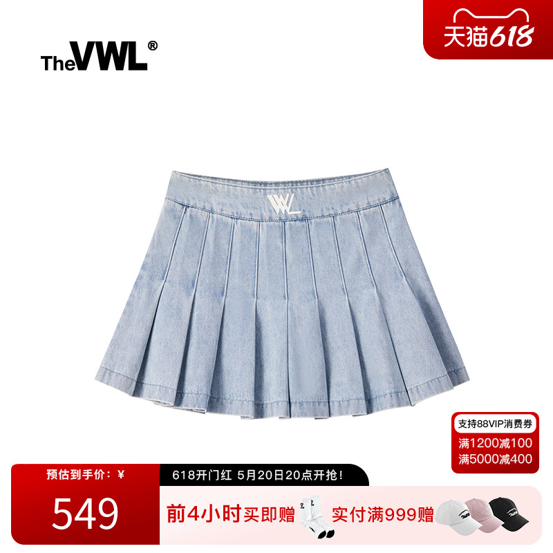 VWLA型女牛仔百褶裙美式