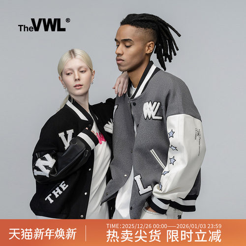 秋冬PU皮拼接休闲棒球服毛呢外套