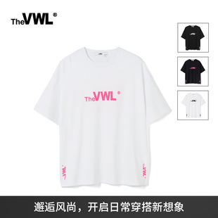 VWL字母LOGO印花t恤圓領(lǐng)寬松夏女短袖 baby浪姐明星同款 甜酷T恤