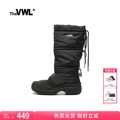 VWL秋冬新款面包鞋靴保暖加绒防滑防泼水雪地靴简约时尚高筒靴