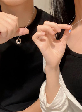 999纯银星星情侣项链异地发货