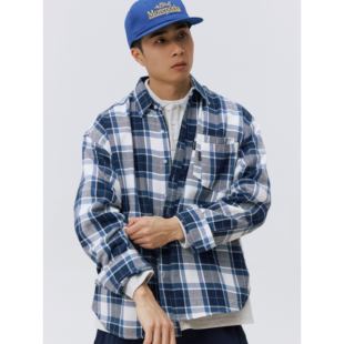 格纹纯棉插袋衬衫 日系休闲宽松百搭基础款 26SS春夏新品 NESSTTU
