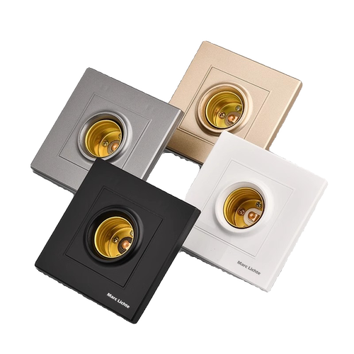 灯头插座墙壁方形led螺纹超薄暗装螺旋灯头螺旋86型暗盒灯座螺口