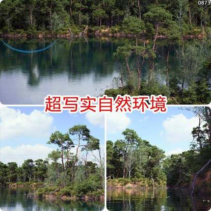 ue5超写实自然景观场景素材湖面森林树木植物湖泊虚幻5模型资产包