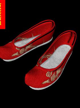 人物角色古代女子红色布鞋带贴图卡通模型C4D工程文件obj格式3D