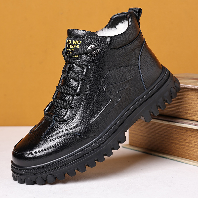 高档男士2025冬季新款真皮男棉鞋东北舒适大棉鞋加绒加厚保暖棉鞋