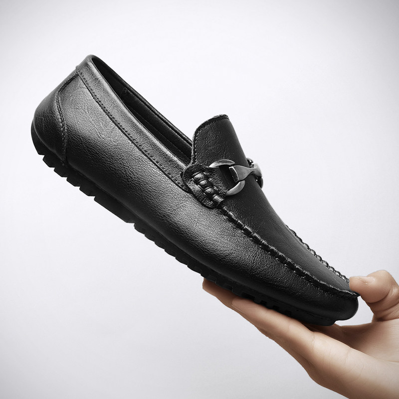 三通宏男鞋2025新款春季真皮休闲鞋软底软皮透气一脚蹬豆豆鞋男款,流行男鞋,乐福鞋（豆豆鞋）,淘宝优惠券,粉丝福利购,淘宝优惠卷