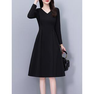 MONLOUVE连衣裙子女士装春秋冬季2025年新款高级感a字大码气质长